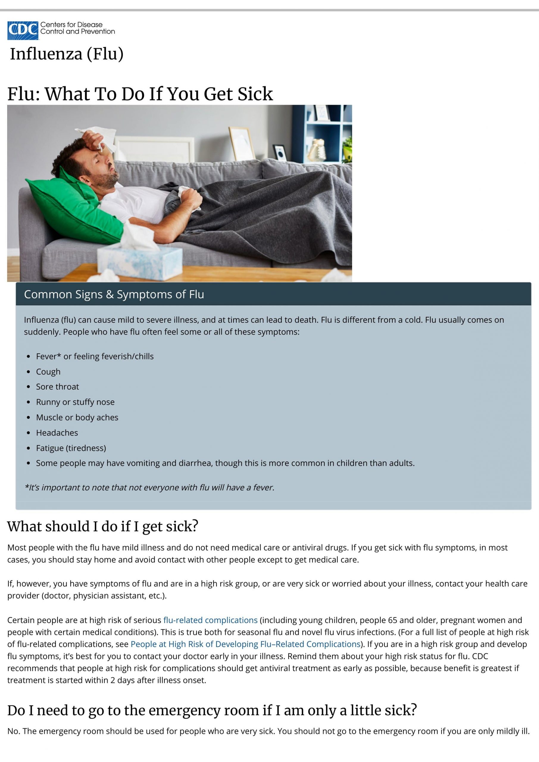 What To Do If You Are Sick Piedmont Health