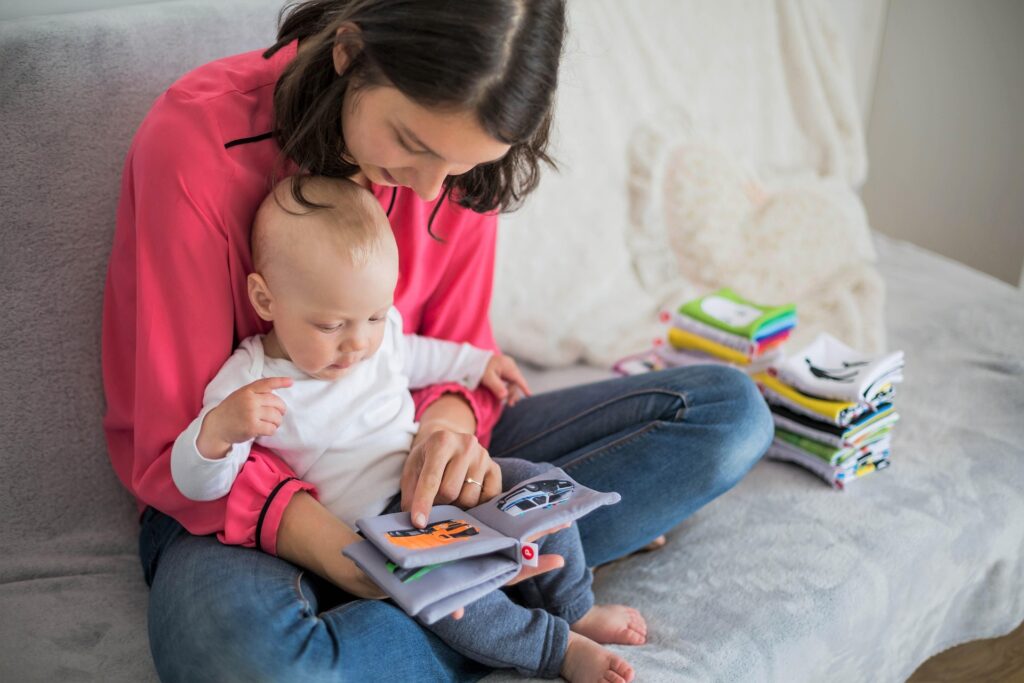 Mother with child reading